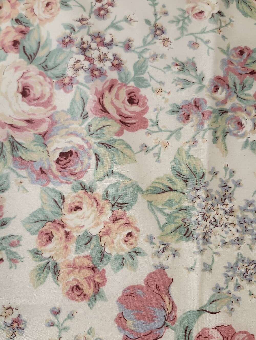 Vintage Joan Kessler Concord Fabrics Floral Cotton Fabric 2 Yds 2 In 43" Wide